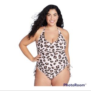 Kona Sol Swimsuit Animal Cheetah Print One Piece Padded Women’s XL